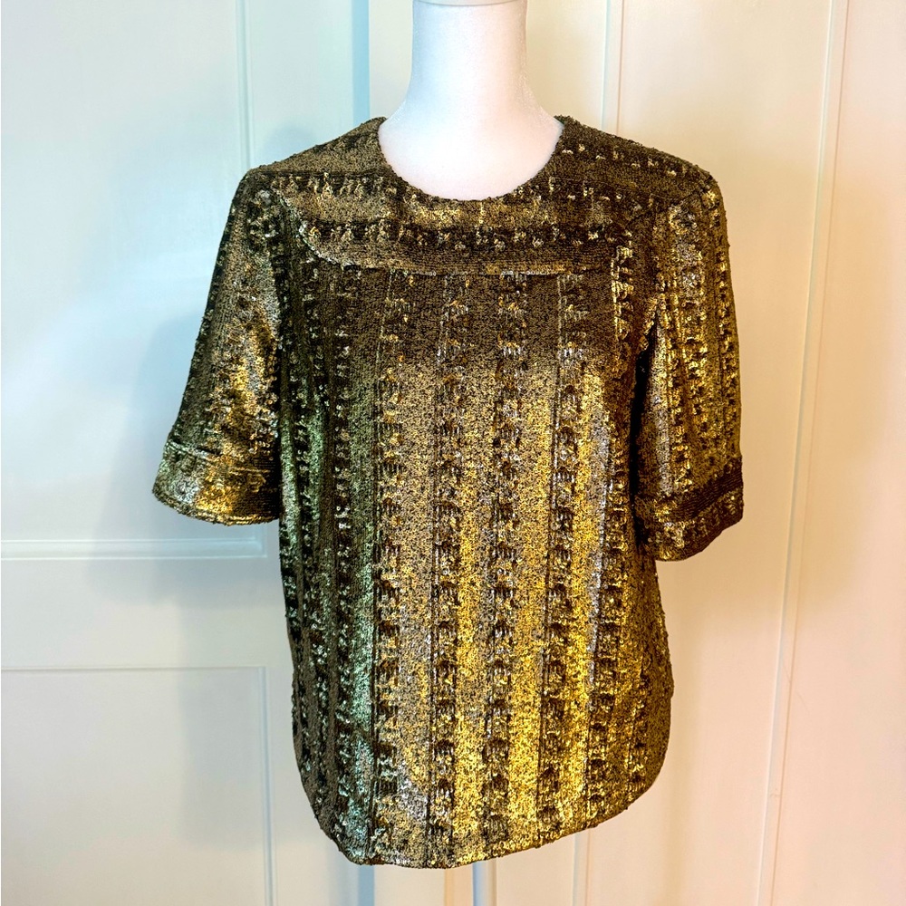 Zadig & Voltaire Gold Sequin Blouse